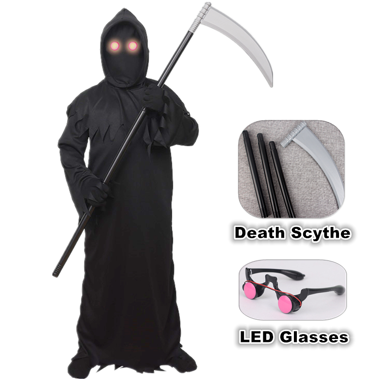 Black Face Mask Pack - Kostium na Halloween: Ponurego Żniwiarza, czarny